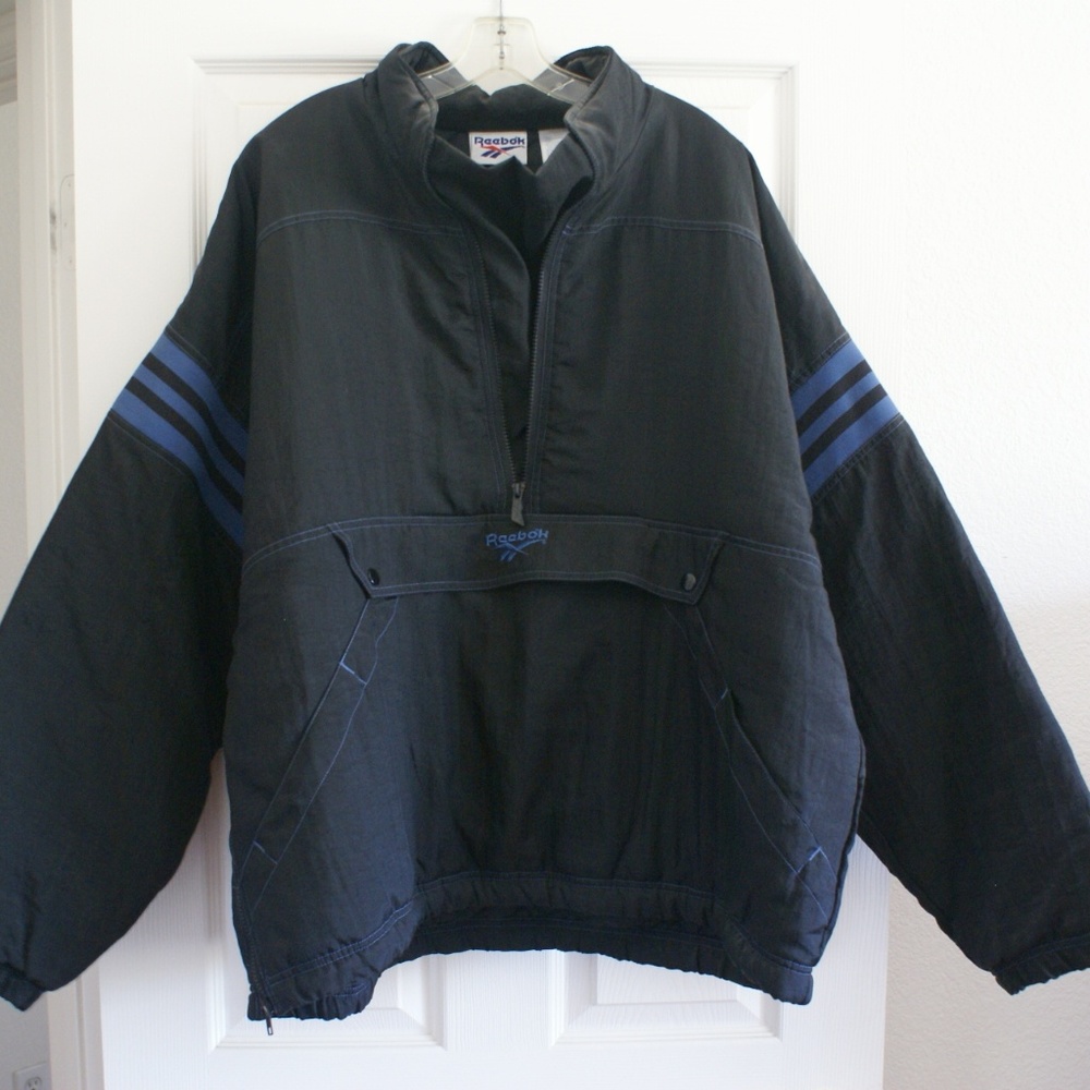 Vintage 90's Reebok pull over 1/2 zip up jacket